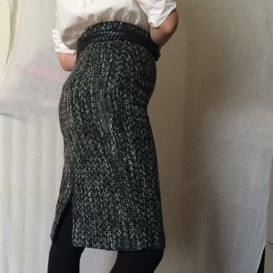 High-Waist J. Crew Chevron Tweed Skirt Sz 2